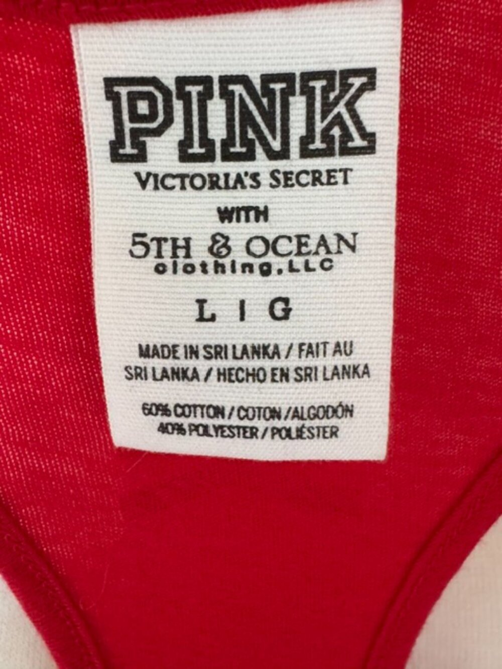 Victoria's Secret PINK Ohio State Red Tank Top, Large - Picture 3 of 4